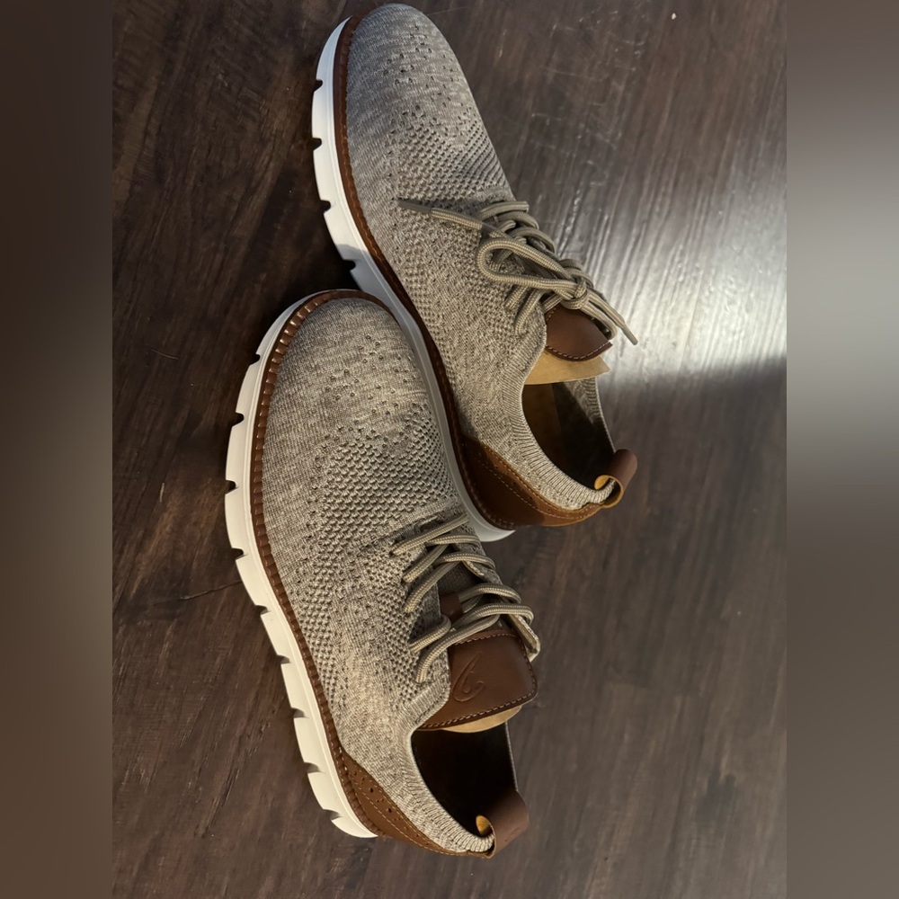 Men's Gray and Brown Knit Sneakers